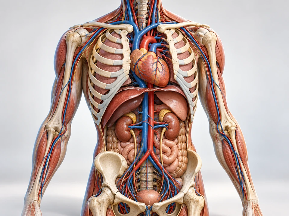 Gövde anatomisini gösteren temsili yapay zekâ illüstrasyonu